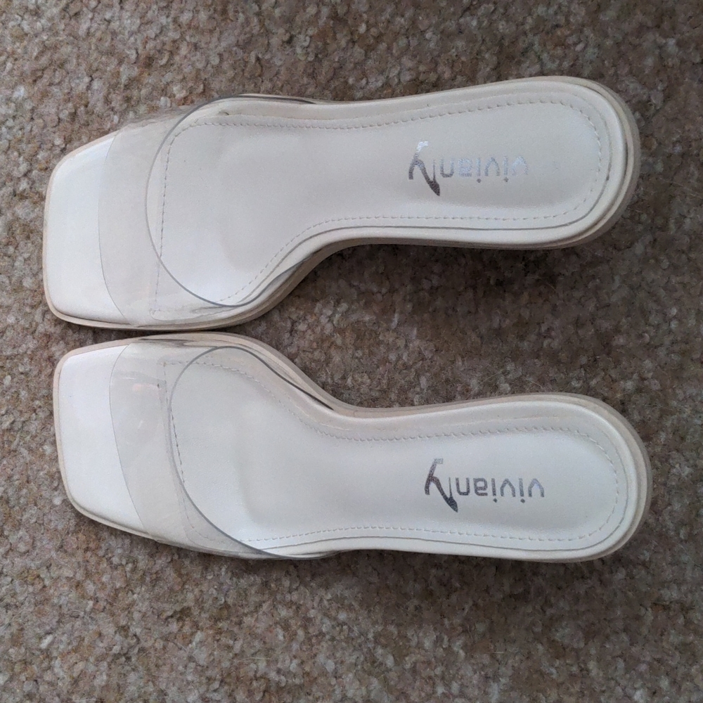 Vivianly Clear Off White Mules